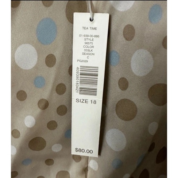 NWT KATE HILL‎ Womens Size 18 Midi Slip Silk Skirt Polka Dot Ruffle Hem Y2K 90s - Picture 4 of 10